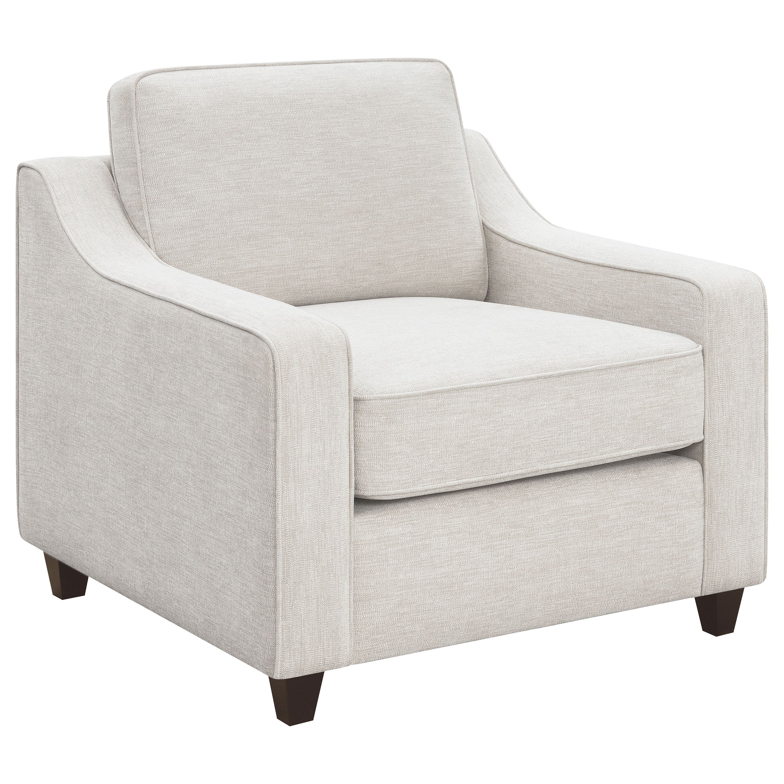Orleans Furniture - Coaster - Christine Upholstered Sloped Arm Accent Chair Beige - 552063