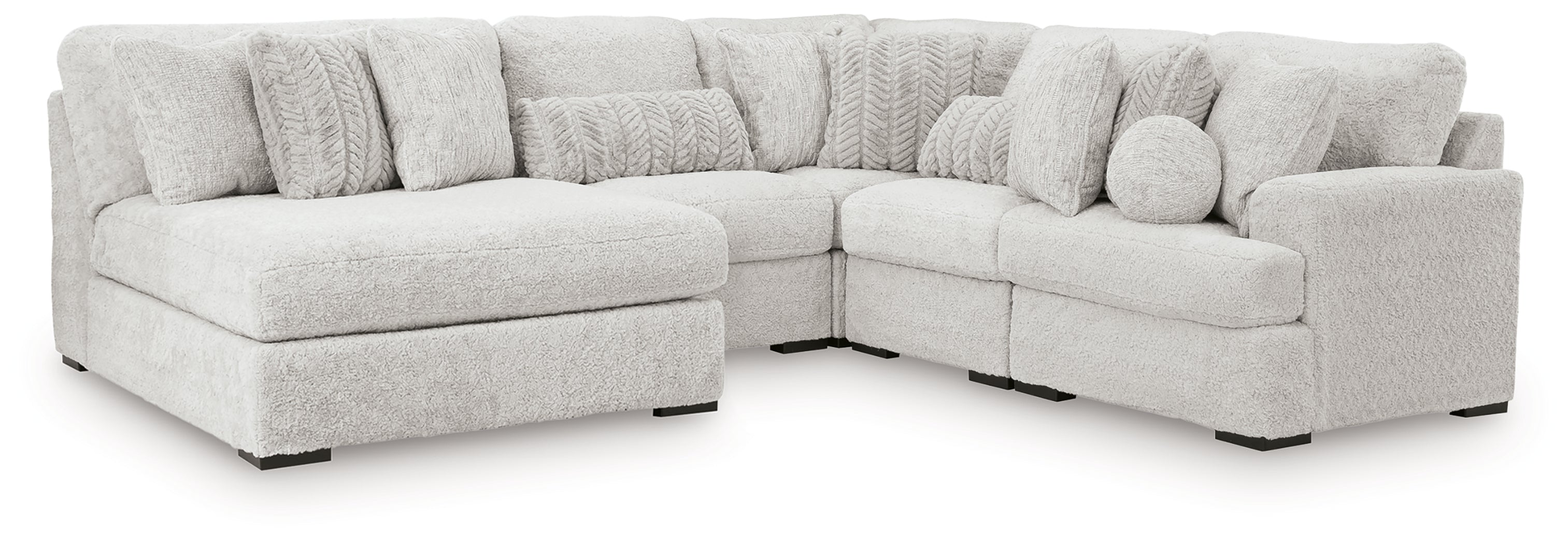 Orleans Furniture - Ashley Furniture - Cuddle Plush Sectional - 5-Piece Sectional with Chaise / Arctic - PC59106S11