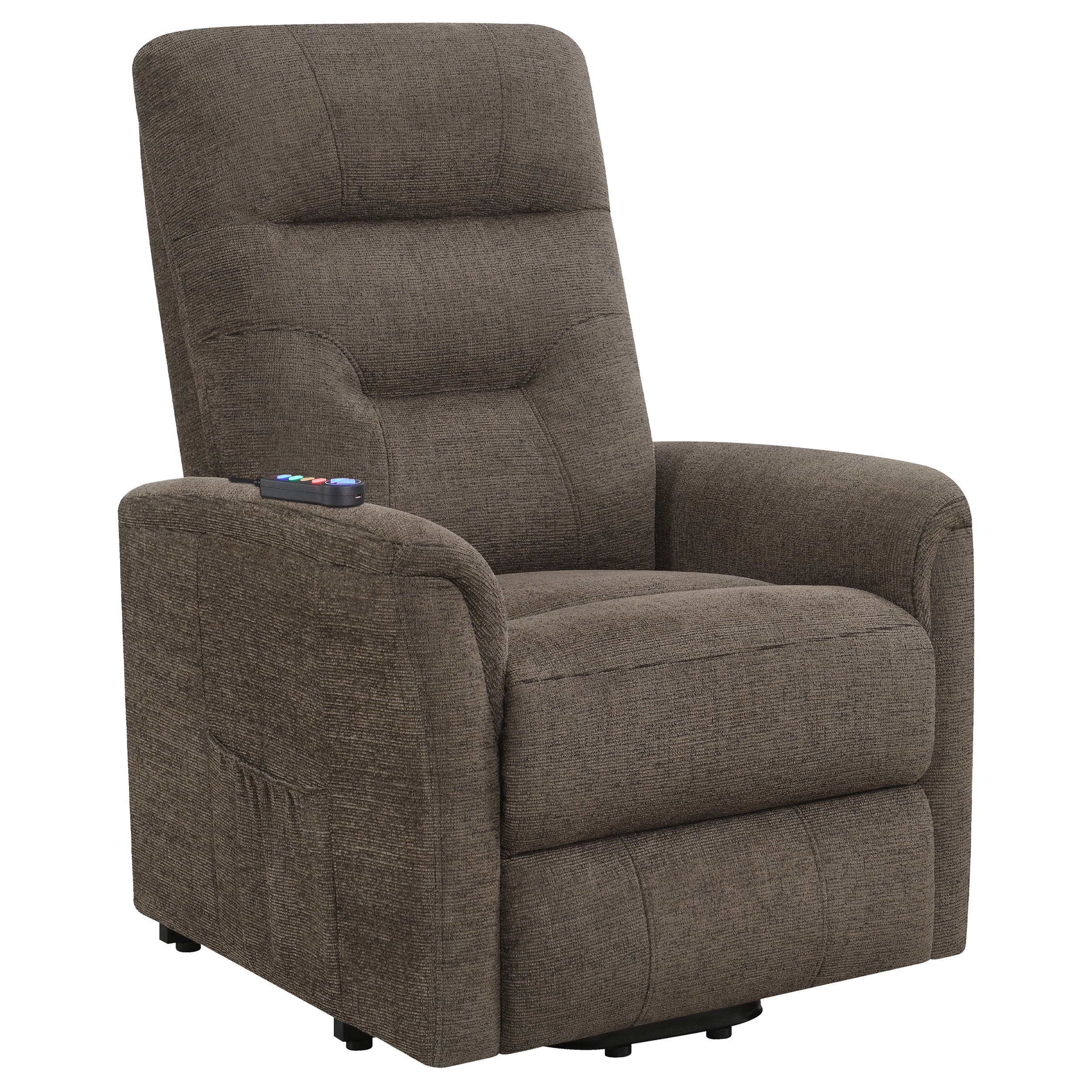 Orleans Furniture - Coaster - Henrietta Upholstered Power Lift Massage Chair Brown - 609404P