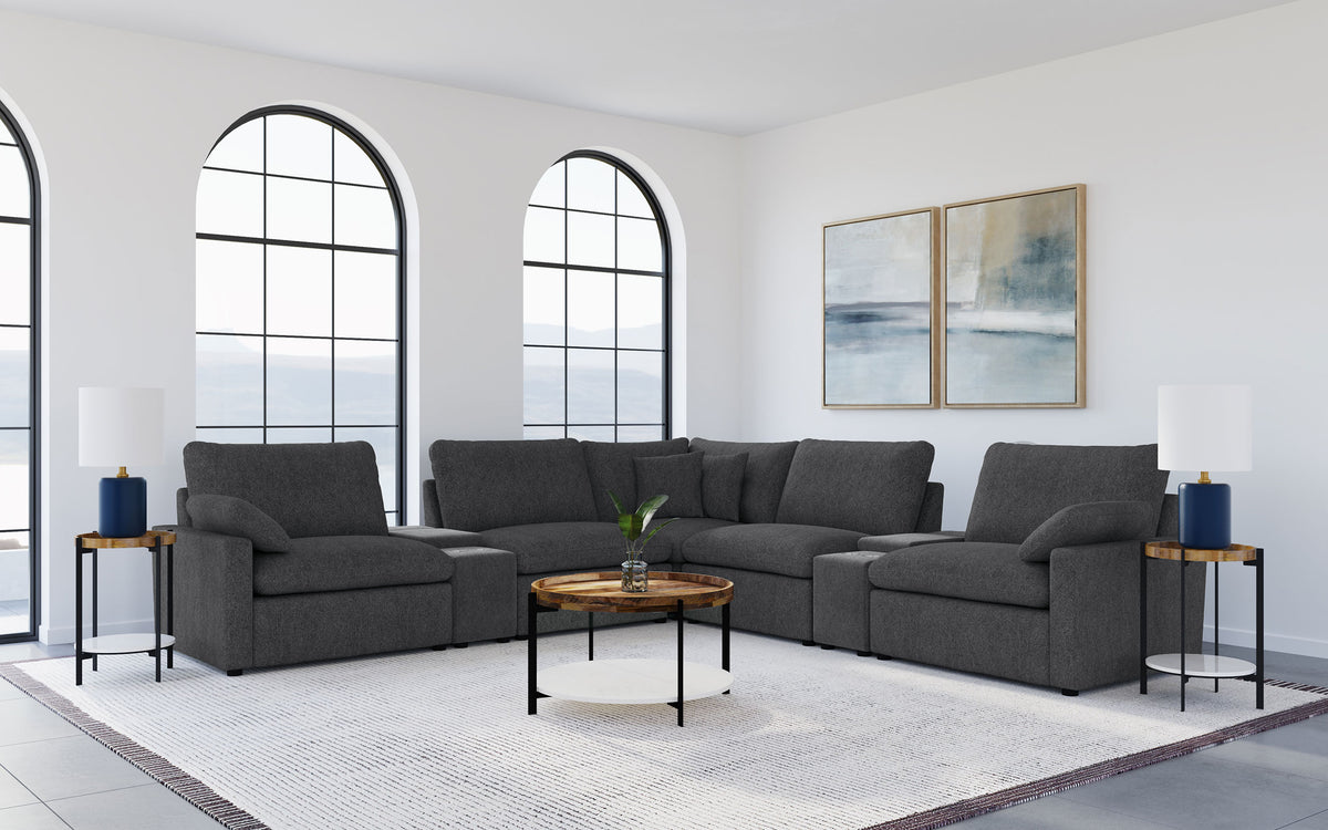 Orleans Furniture - Coaster - Collins 7-piece Modular Power Reclining Sectional Dark Grey - 609530P-SETA