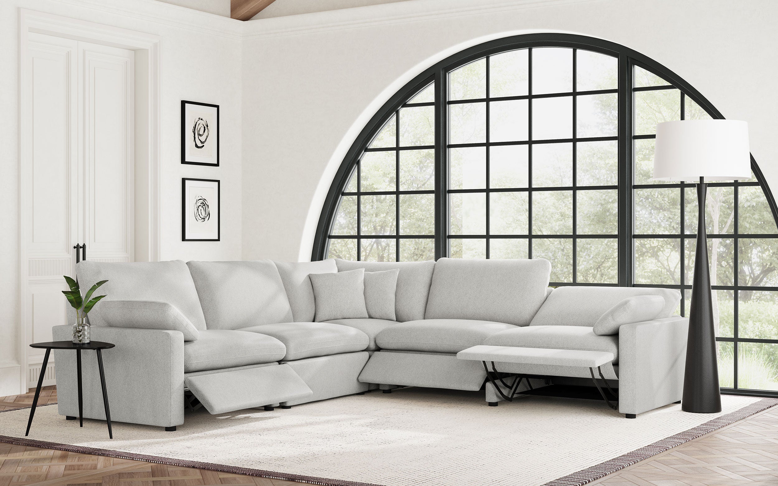 Collins Modular Power Armless Recliner Grey