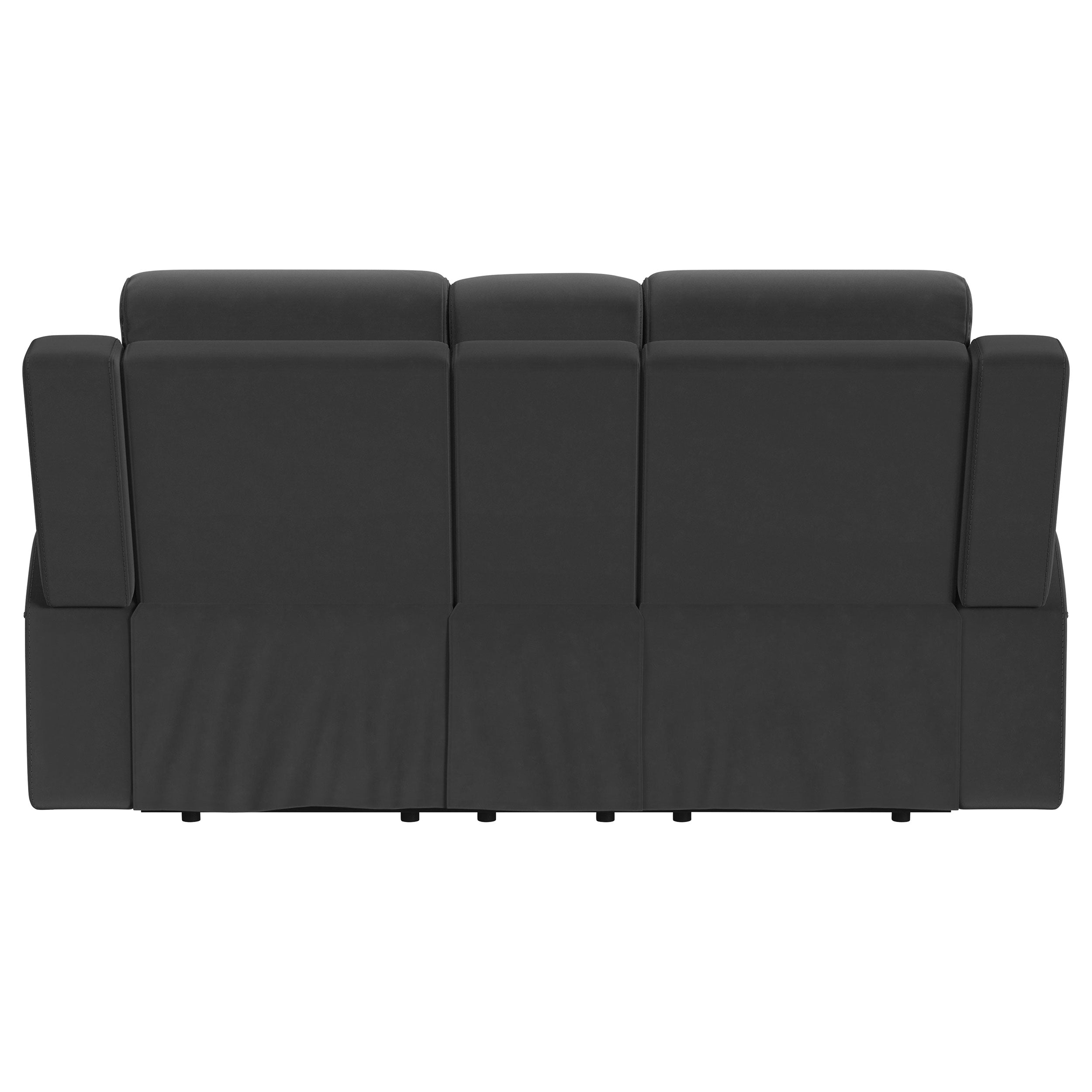 Brentwood Upholstered Reclining Loveseat Dark Charcoal