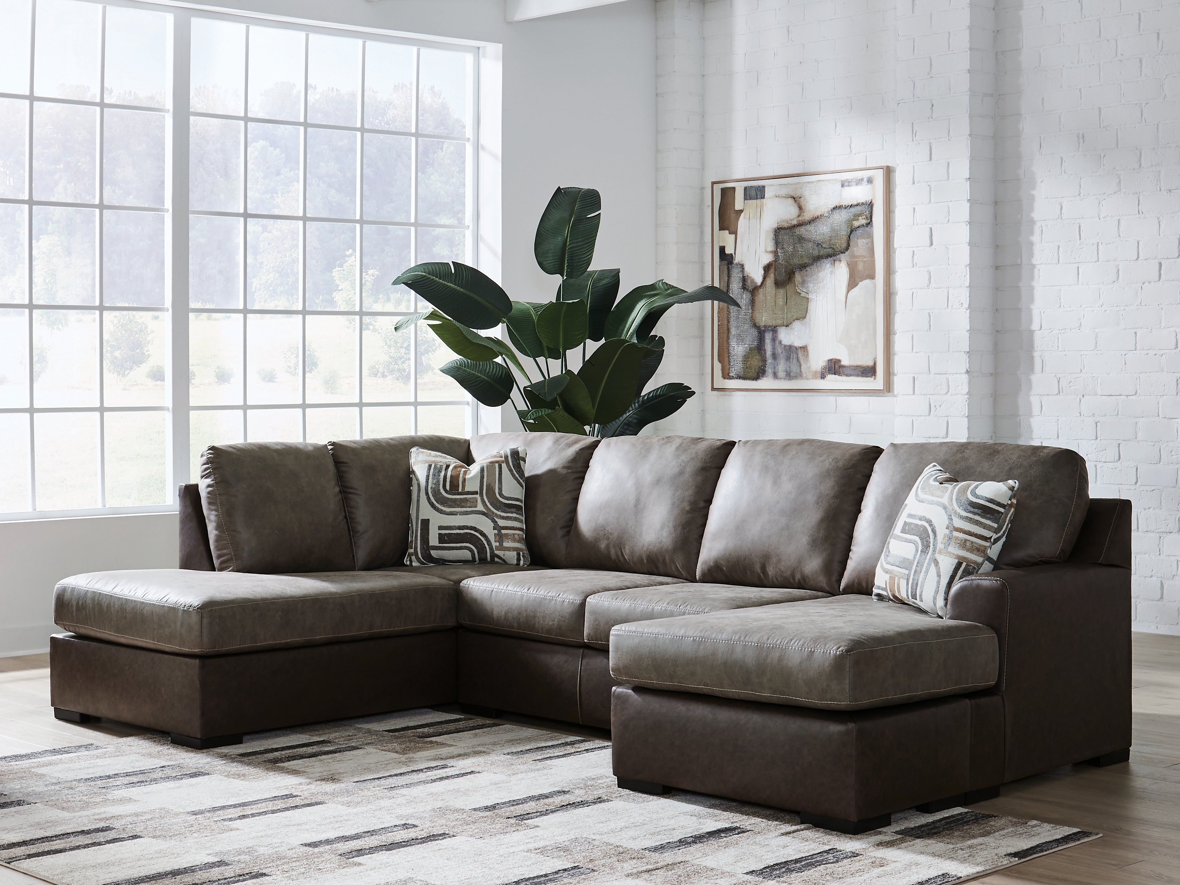 Orleans Furniture - Ashley Furniture - Castille Way Sectional - RAF 2-Piece Sectional with Chaise / Fossil - PC62703S1