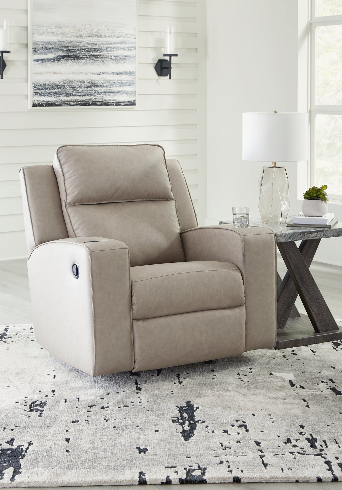 Orleans Furniture - Ashley Furniture - Lavenhorne Living Room - DBL Rec Loveseat w/Console / Umber - 6330694