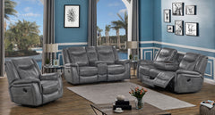 Orleans Furniture - Coaster - Conrad 3-piece Upholstered Padded Arm Motion Sofa Set Grey - 650354-S3