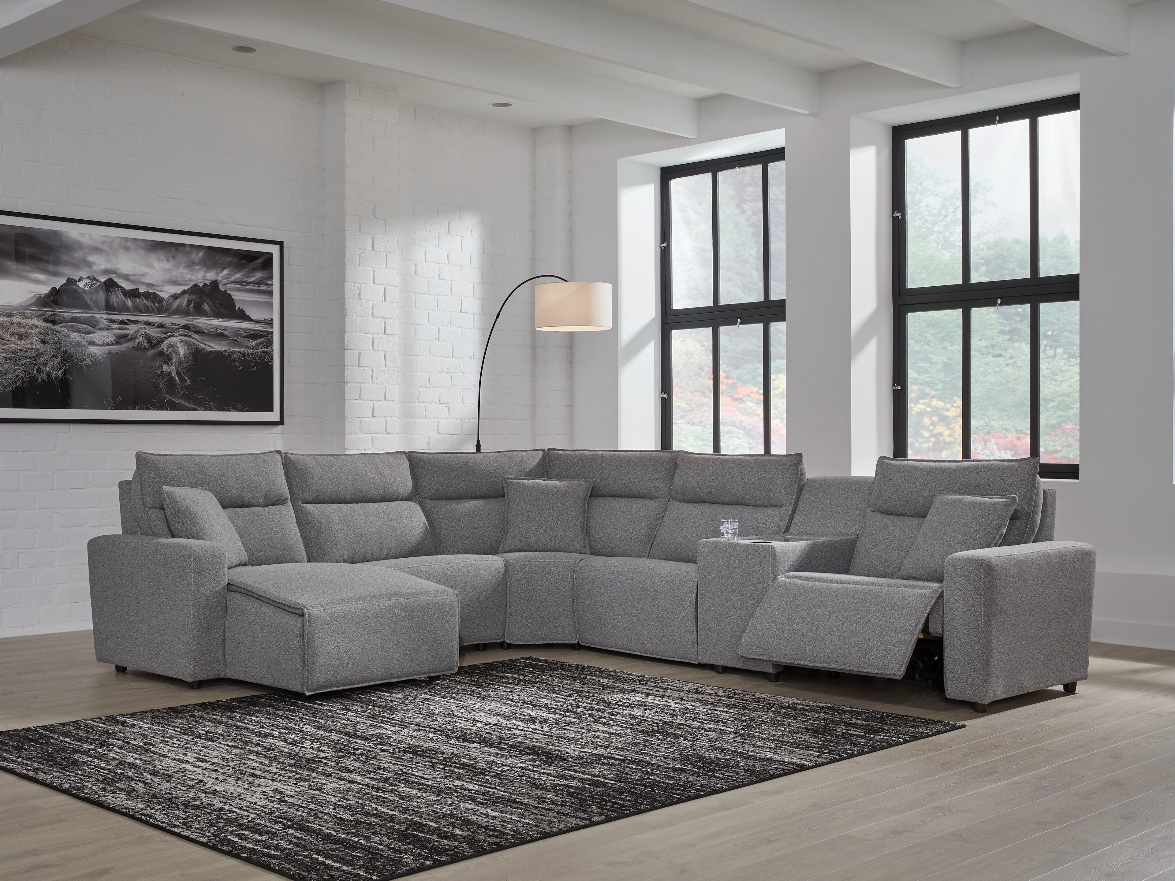 Orleans Furniture - Ashley Furniture - ModMax II Sectional - 6-Piece Power Reclining Sectional with Chaise and Console / Salt and Pepper - 65906S19