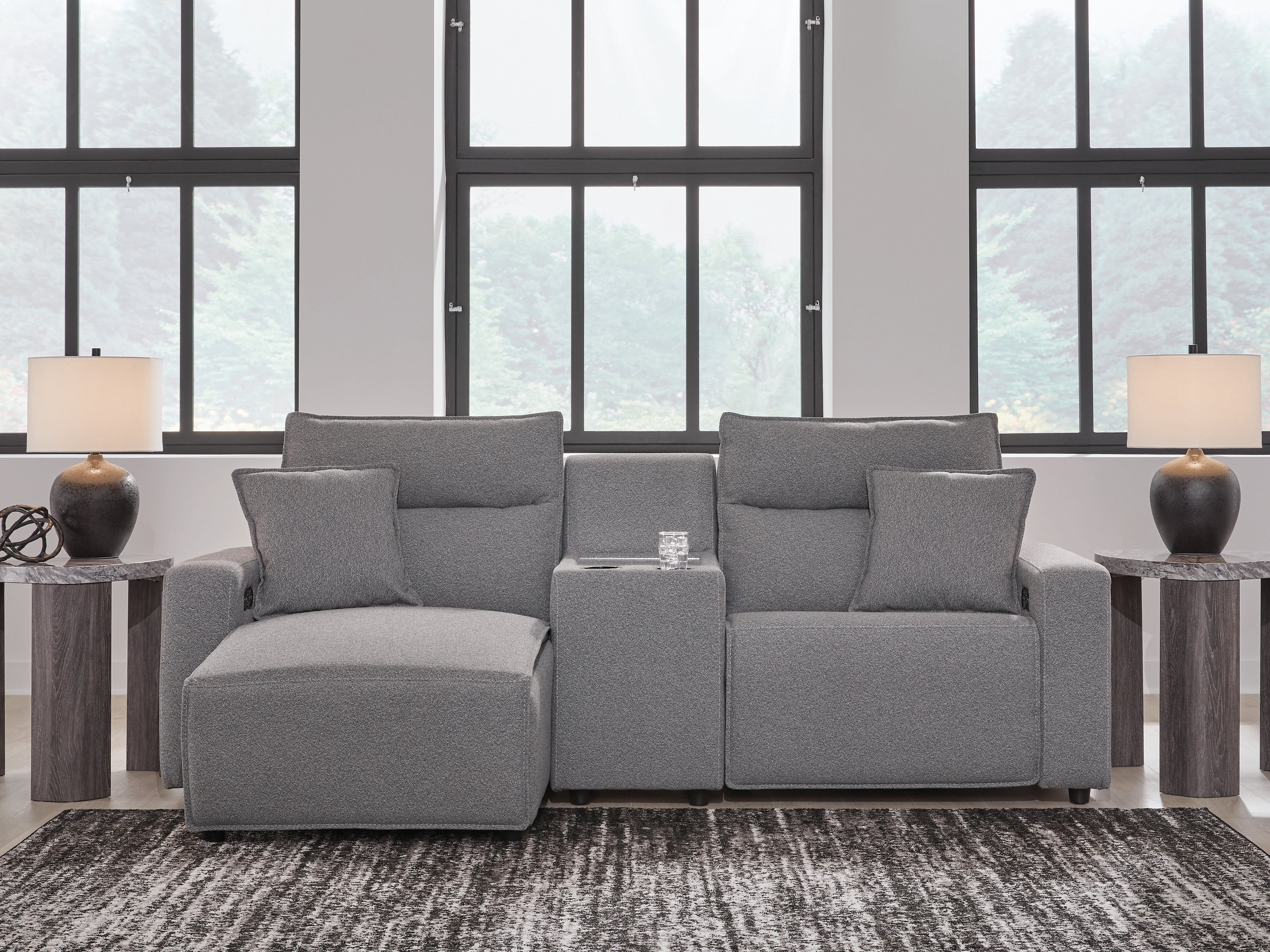 Orleans Furniture - Ashley Furniture - ModMax II Sectional - 3-Piece Power Reclining Sectional with Chaise and Console / Salt and Pepper - 65906S17