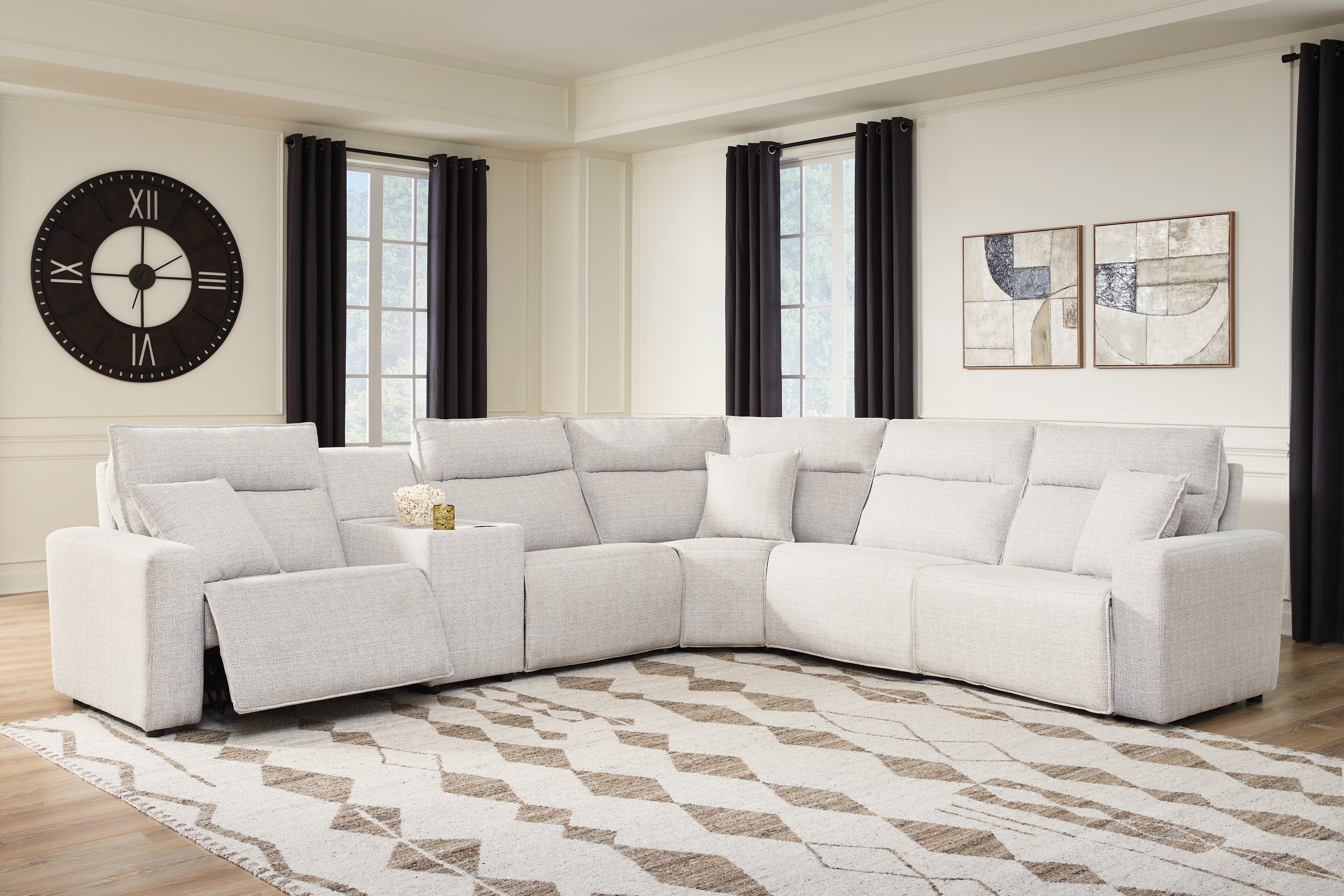 Orleans Furniture - Ashley Furniture - ModMax II Sectional - 6-Piece Reclining Sectional with Console / Stone - 65907S36