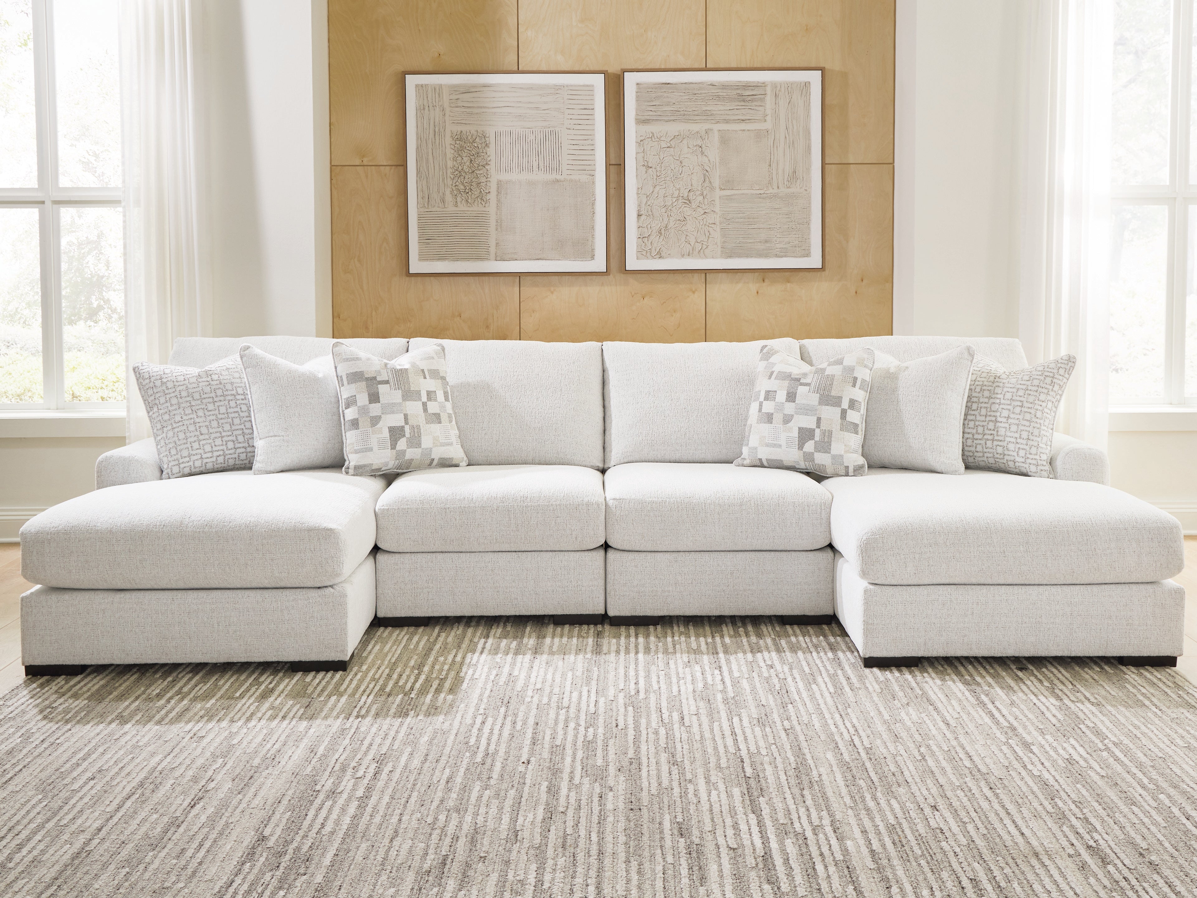 Orleans Furniture - Ashley Furniture - Misty-Lakes Sectional - 4-Piece Double Chaise Sectional / Chalk - PC66906S8