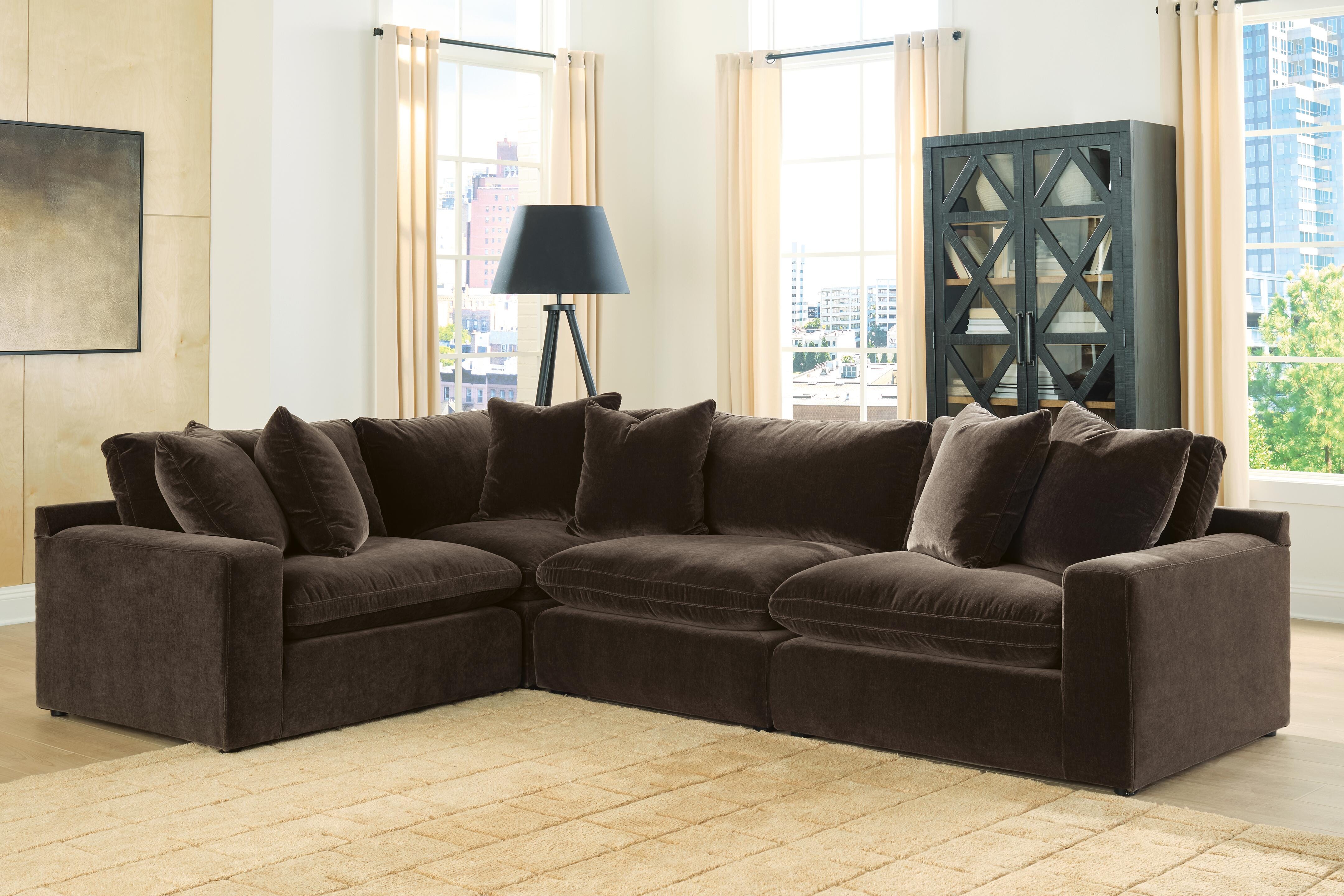 Orleans Furniture - Ashley Furniture - Maxton Heights Sectional - RAF 4-Piece Sectional / Bittersweet - 67807S3