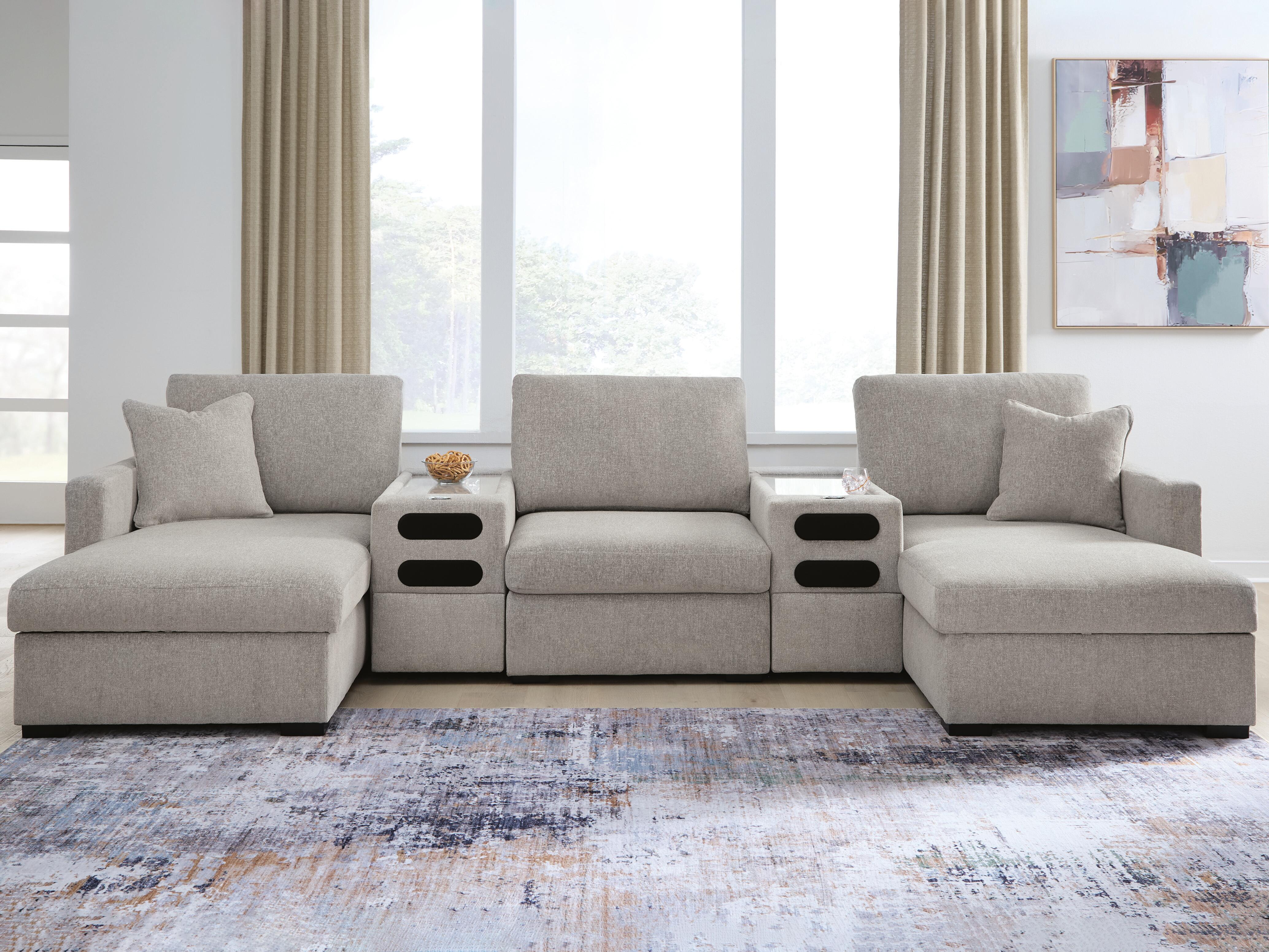 Orleans Furniture - Ashley Furniture - ModMax Luxe Sectional - RAF 5-Piece Double Chaise Sectional with Audio Consoles - 68605S43