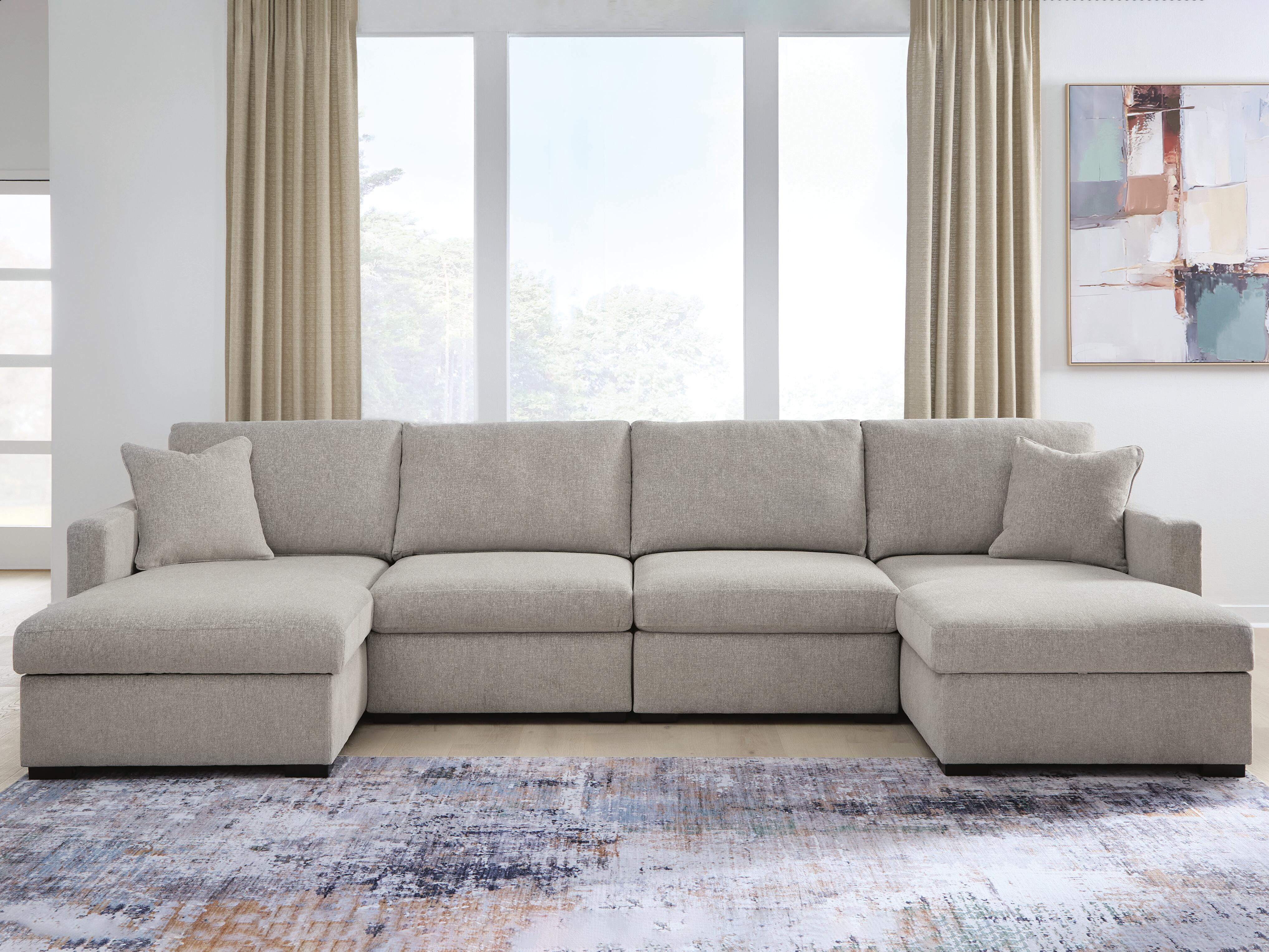 Orleans Furniture - Ashley Furniture - ModMax Luxe Sectional - RAF 4-Piece Double Chaise Sectional / Flint - 68605S16