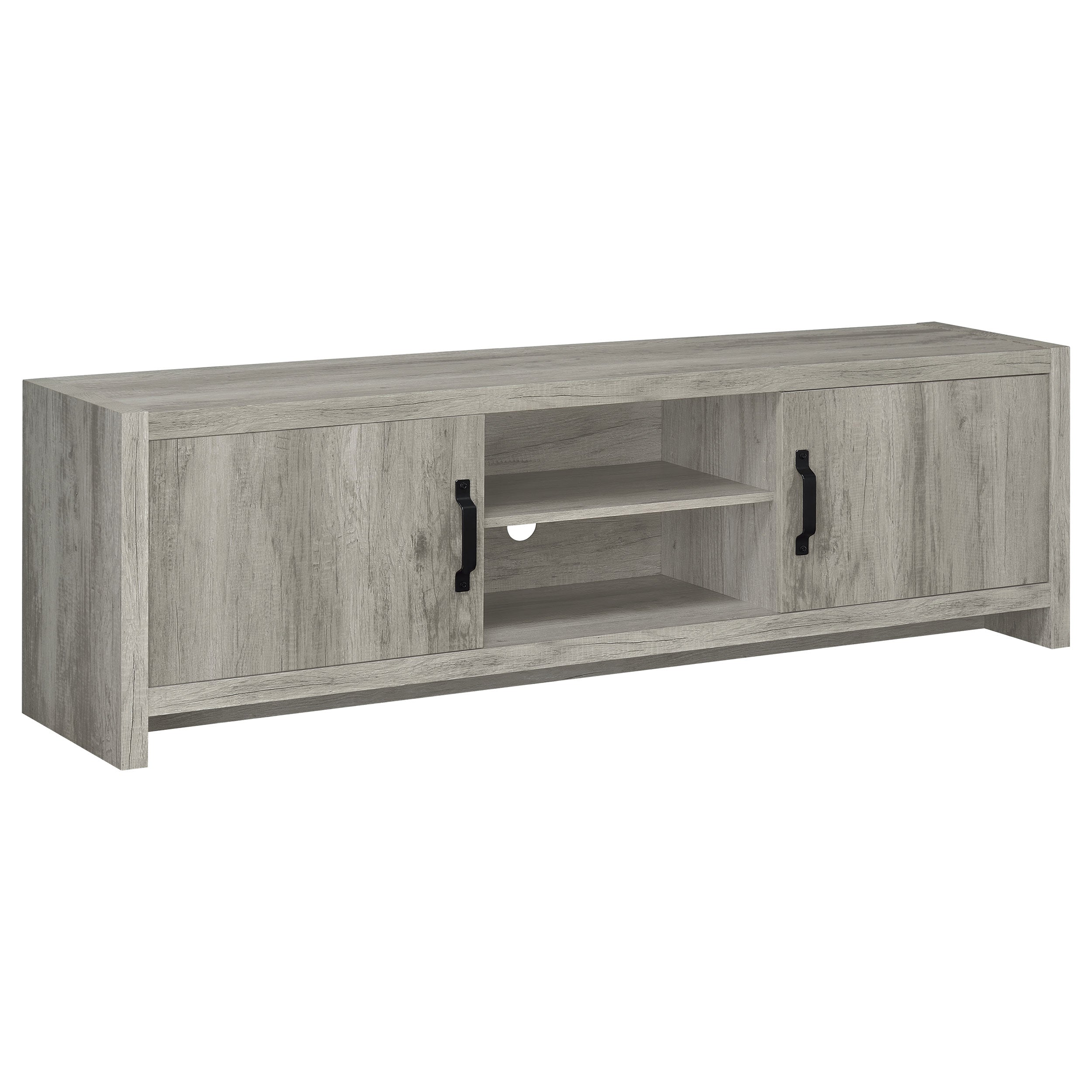 Orleans Furniture - Coaster - Burke 2-door Engineered Wood 71-inch TV Stand Grey Driftwood - 701025