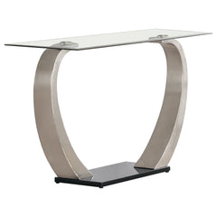 Orleans Furniture - Coaster - Pruitt Glass Top Metal Base Console Table Satin Silver - 701239