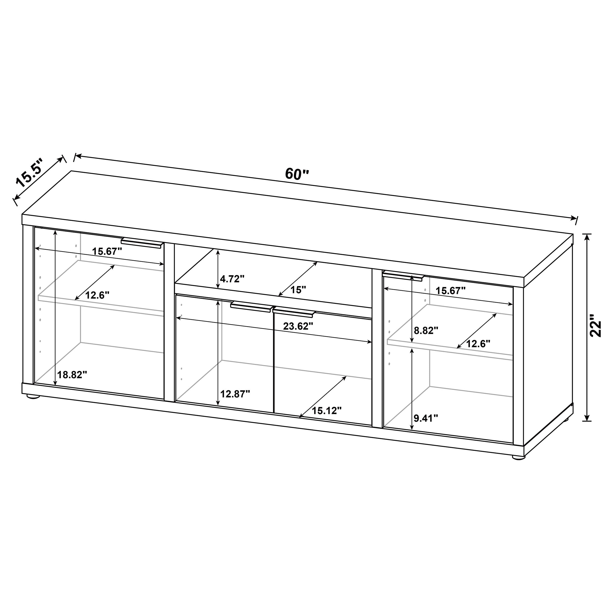 Tabby 3-piece 60-inch TV Entertainment Center Mango