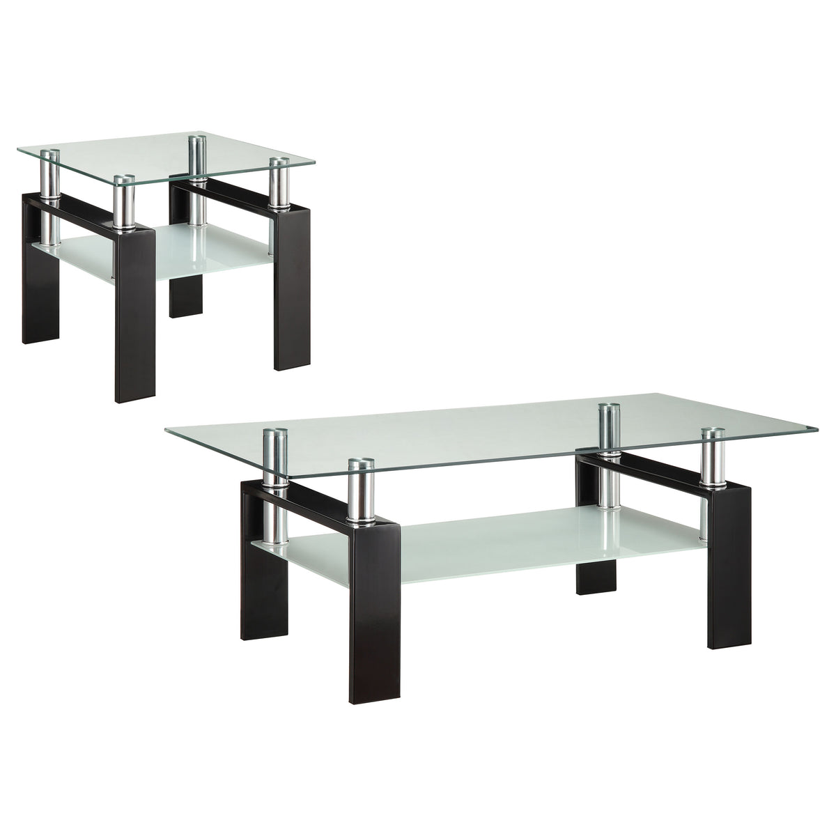 Orleans Furniture - Coaster - Dyer 2-piece Rectangular Coffee and End Table Set Black - 702288-S2