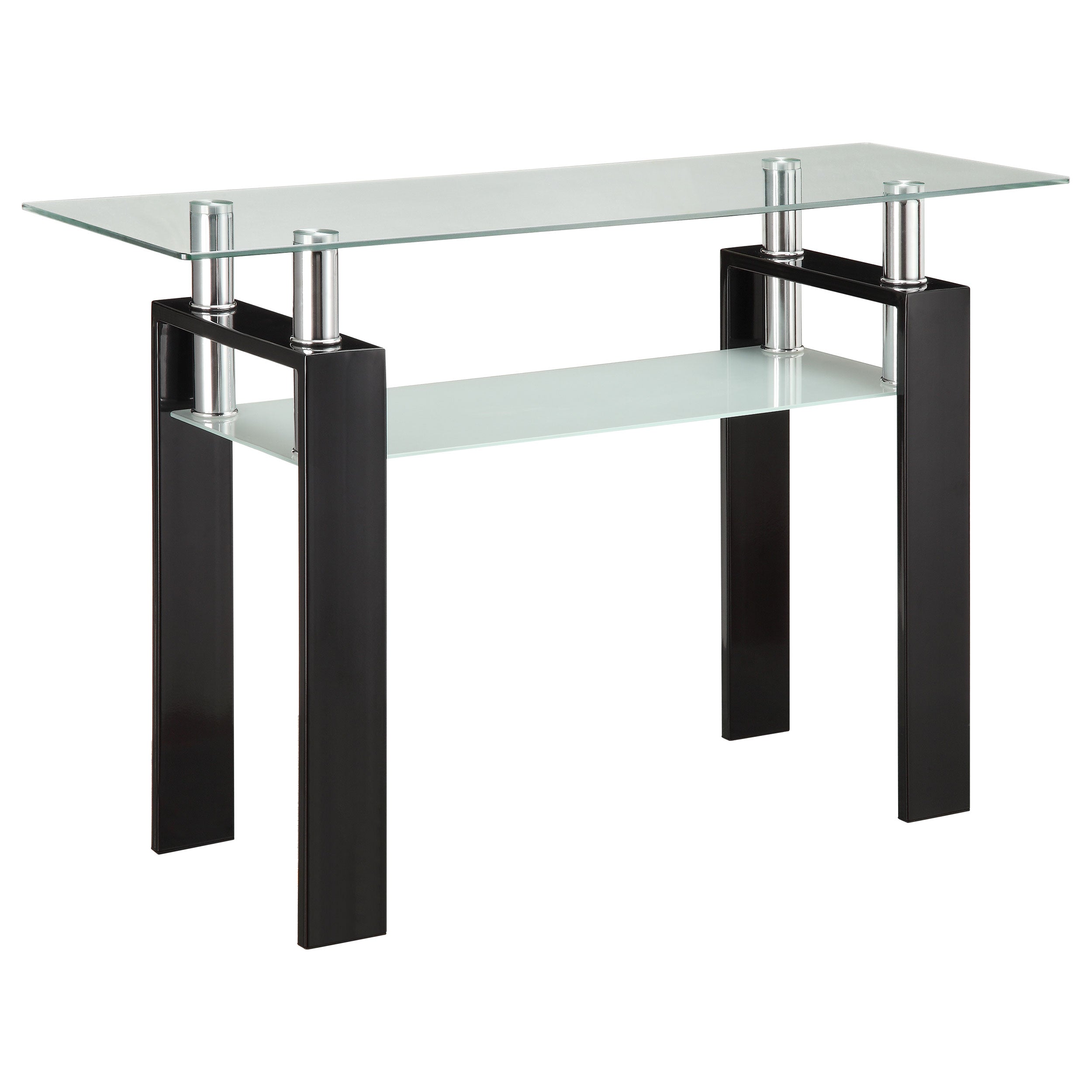 Orleans Furniture - Coaster - Dyer Rectangular Glass Top Entryway Sofa Console Table Black - 702289