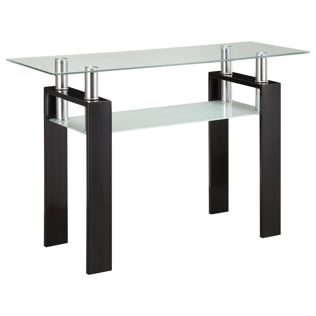 Orleans Furniture - Coaster - Dyer Rectangular Glass Top Entryway Sofa Console Table Black - 702289