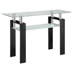 Orleans Furniture - Coaster - Dyer Rectangular Glass Top Entryway Sofa Console Table Black - 702289