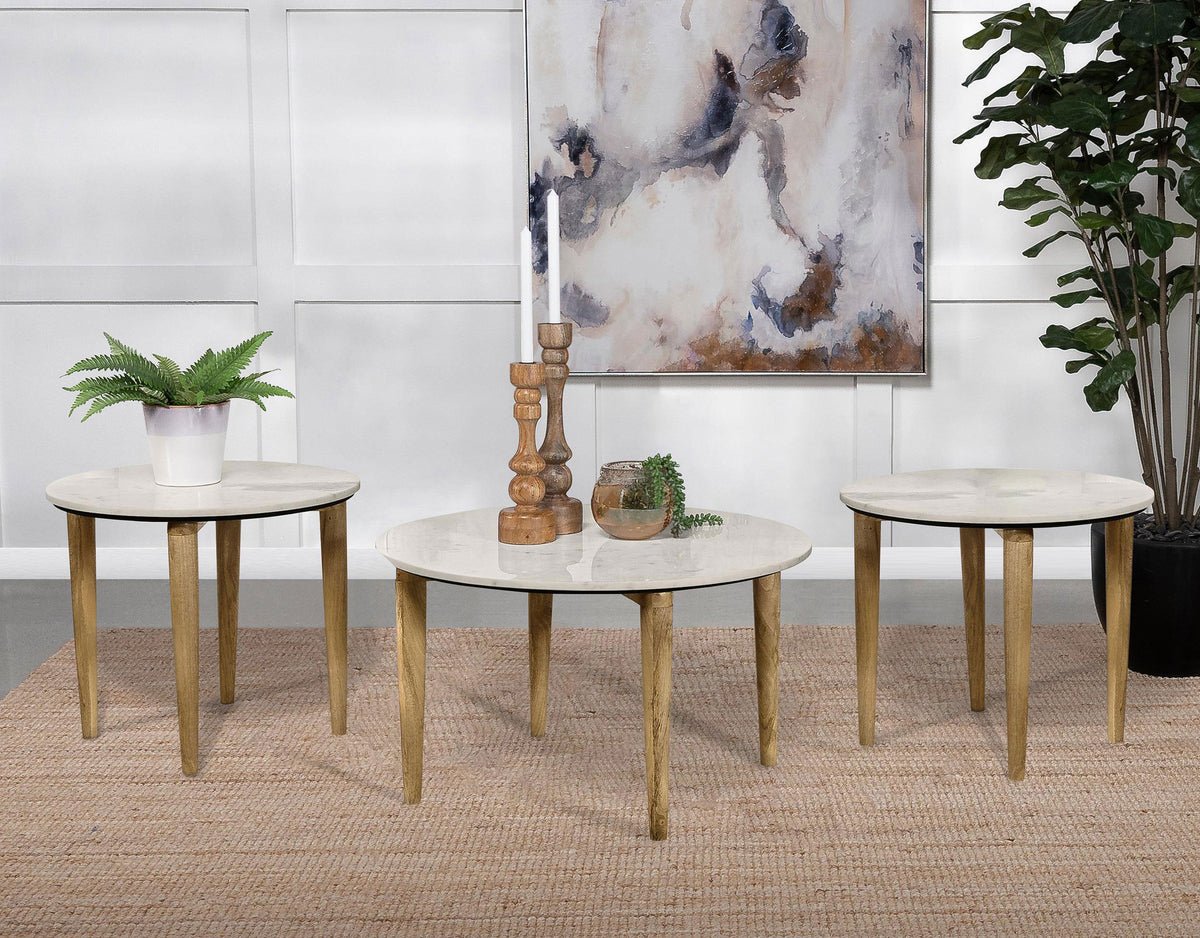 Orleans Furniture - Coaster - Aldis 3-piece Coffee and End Table Set White - 703718-S3