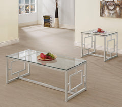 Orleans Furniture - Coaster - Merced 2-piece Rectangular Coffee and End Table Set Nickel - 703738-S2