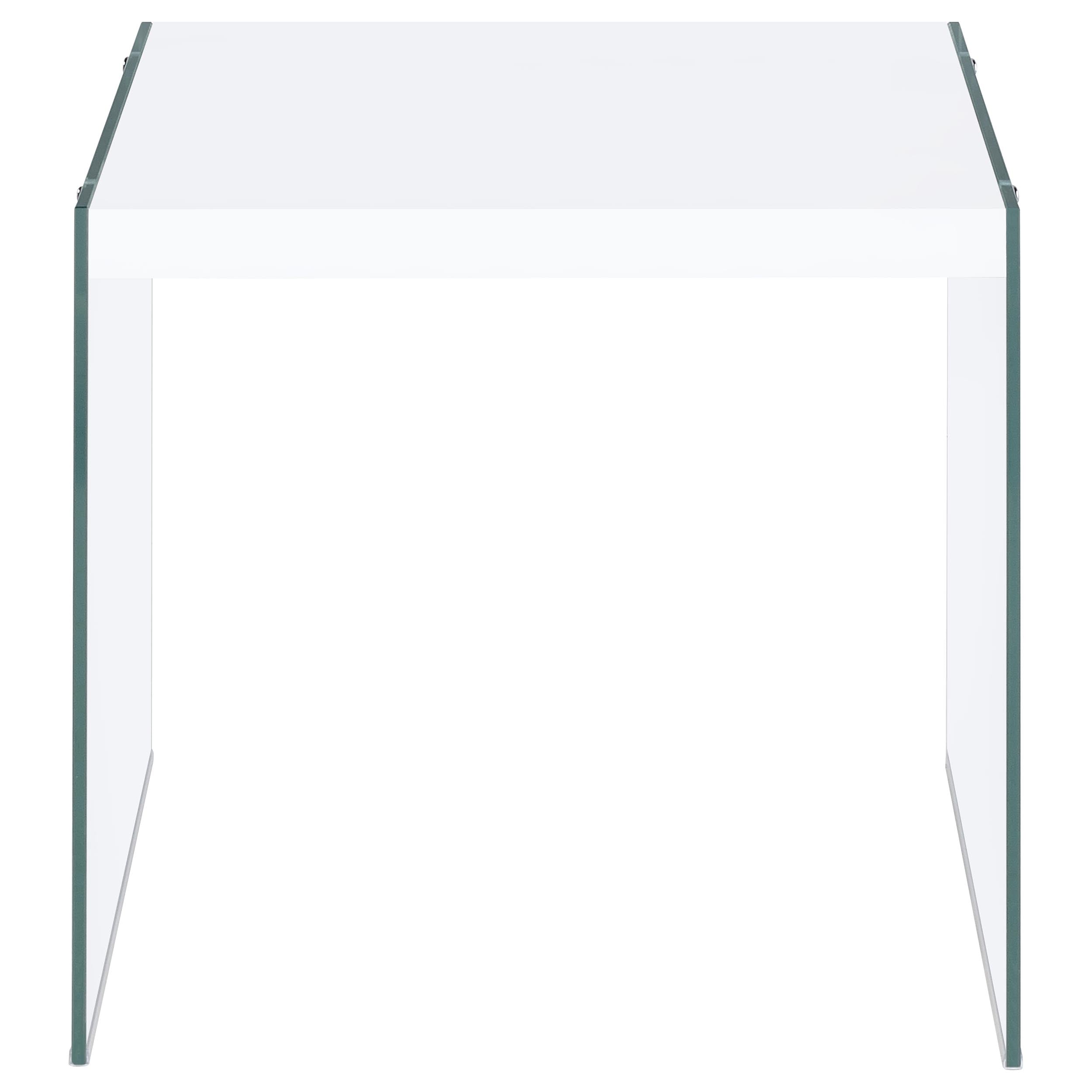 Opal 3-piece Coffee and End Table Set White High Gloss