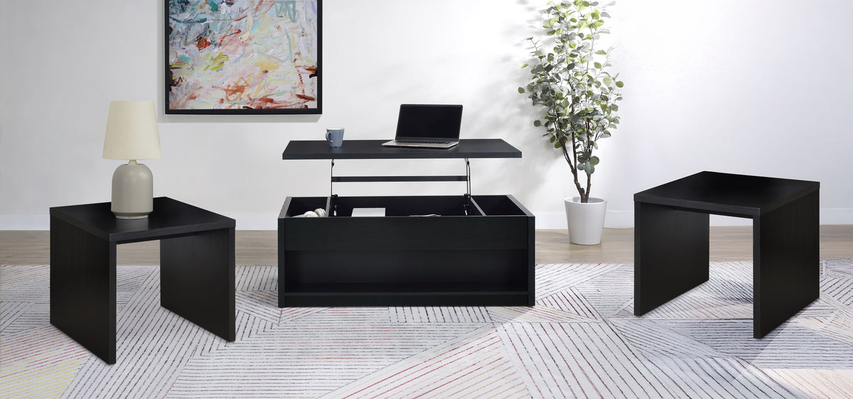 Orleans Furniture - Coaster - Knapp 3-piece Lift Top Coffee Table Set Black - 706228-S3
