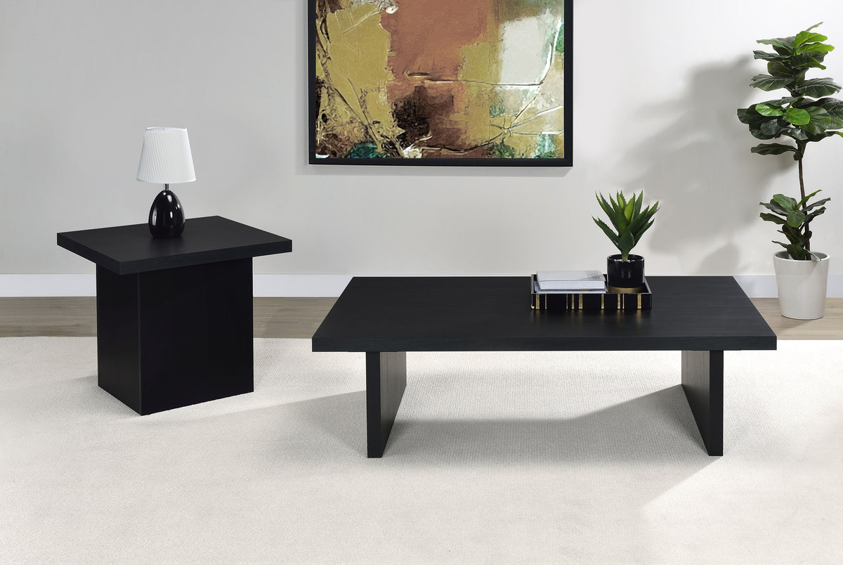 Orleans Furniture - Coaster - Max 2-piece Rectangular Coffee and End Table Set Black - 706278-S2