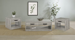 Orleans Furniture - Coaster - Felix 3-piece Coffee and End Table Set Grey Driftwood - 707728-S3