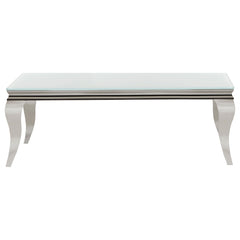 Carone 2-piece Glass Top Coffee and End Table Set White