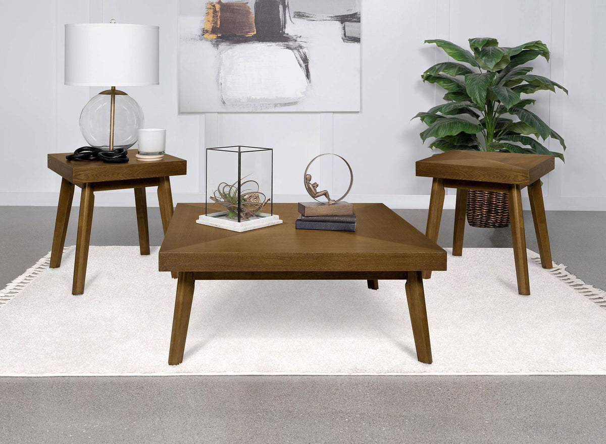 Orleans Furniture - Coaster - Westerly 3-piece Square Coffee and End Table Set Walnut - 707798-S3