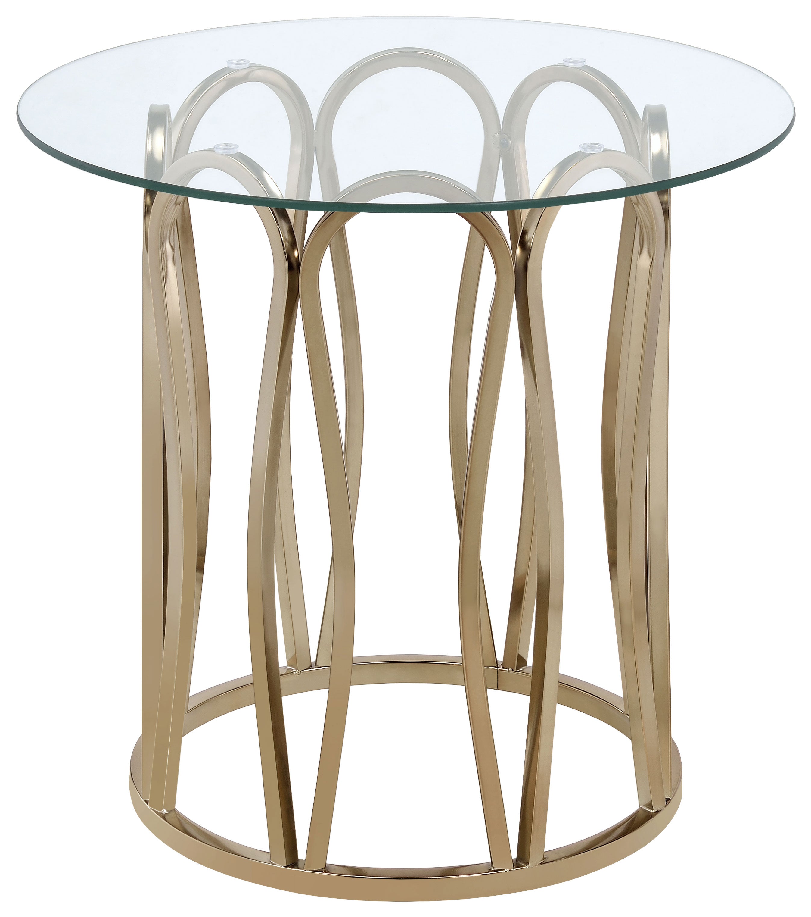 Orleans Furniture - Coaster - Monett Round Glass Top Side End Table Chocolate Chrome - 708057