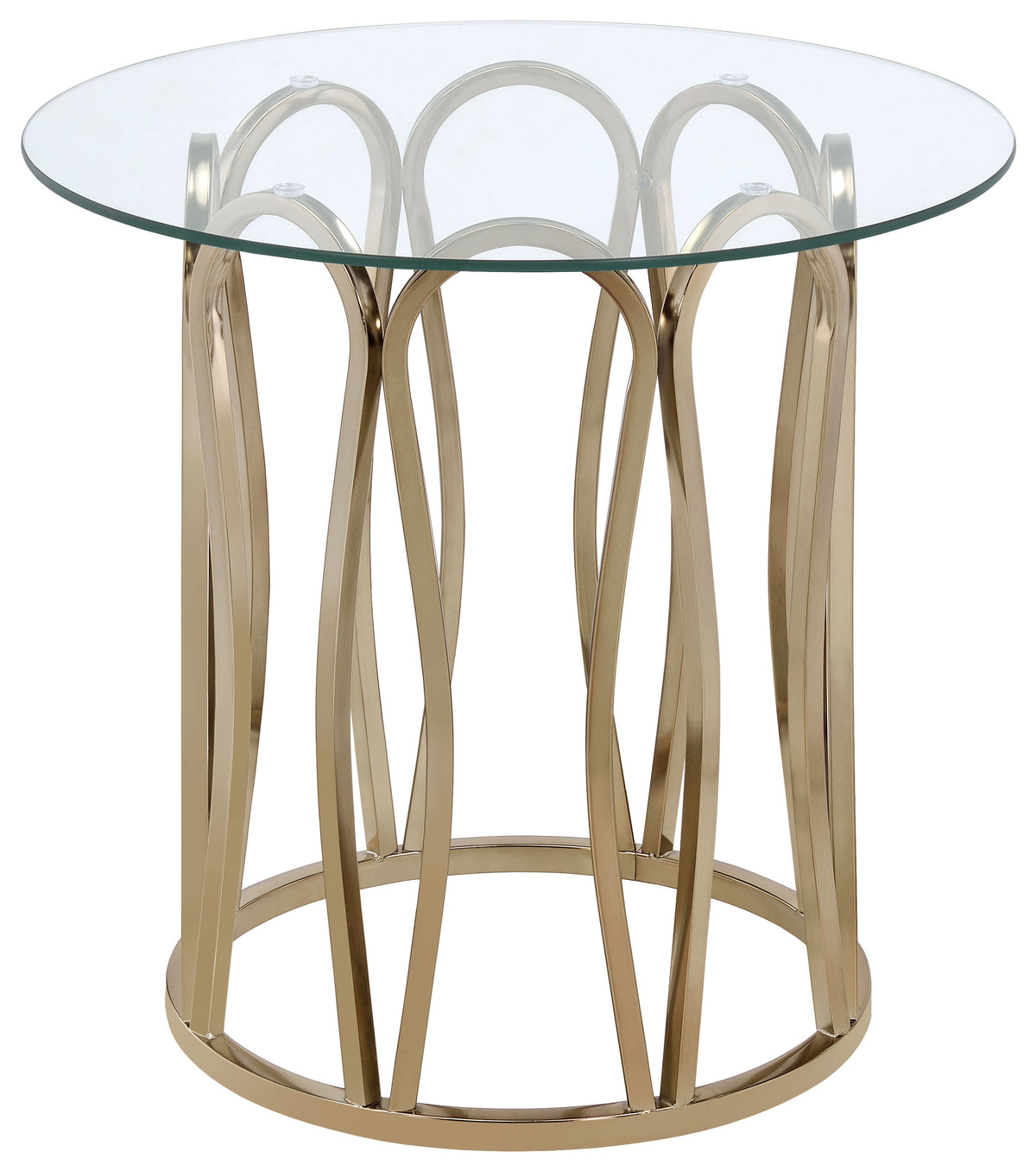 Orleans Furniture - Coaster - Monett Round Glass Top Side End Table Chocolate Chrome - 708057