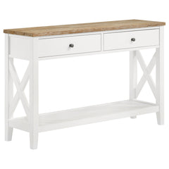 Orleans Furniture - Coaster - Hollis 2-drawer Wood Entryway Console Table Brown and White - 708099