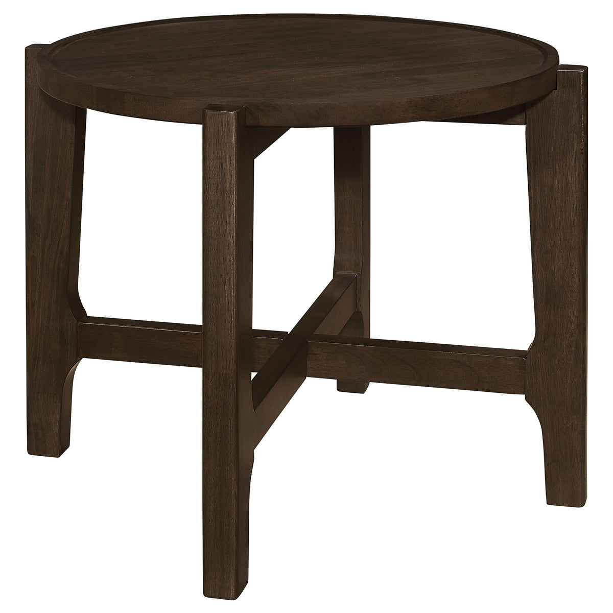 Orleans Furniture - Coaster - Cota Round Solid Wood End Table Dark Brown - 708287