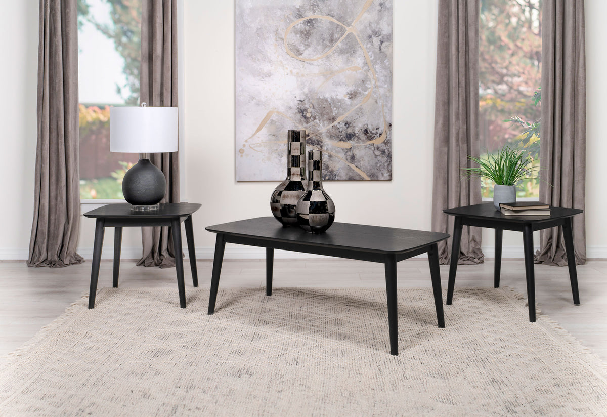 Orleans Furniture - Coaster - Radley 3-piece Rectangular Coffee Table Set Black - 708490
