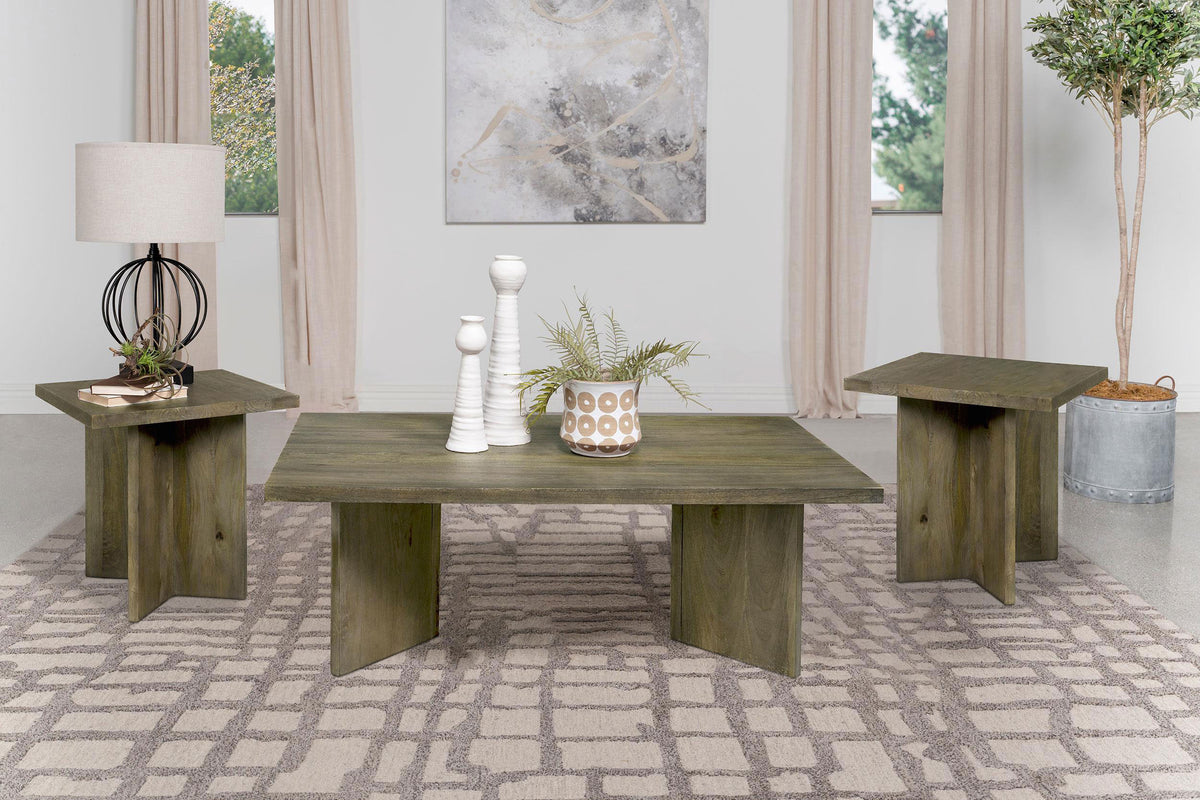 Orleans Furniture - Coaster - Andando 3-piece Coffee and End Table Set Mango Brown - 708498-S3