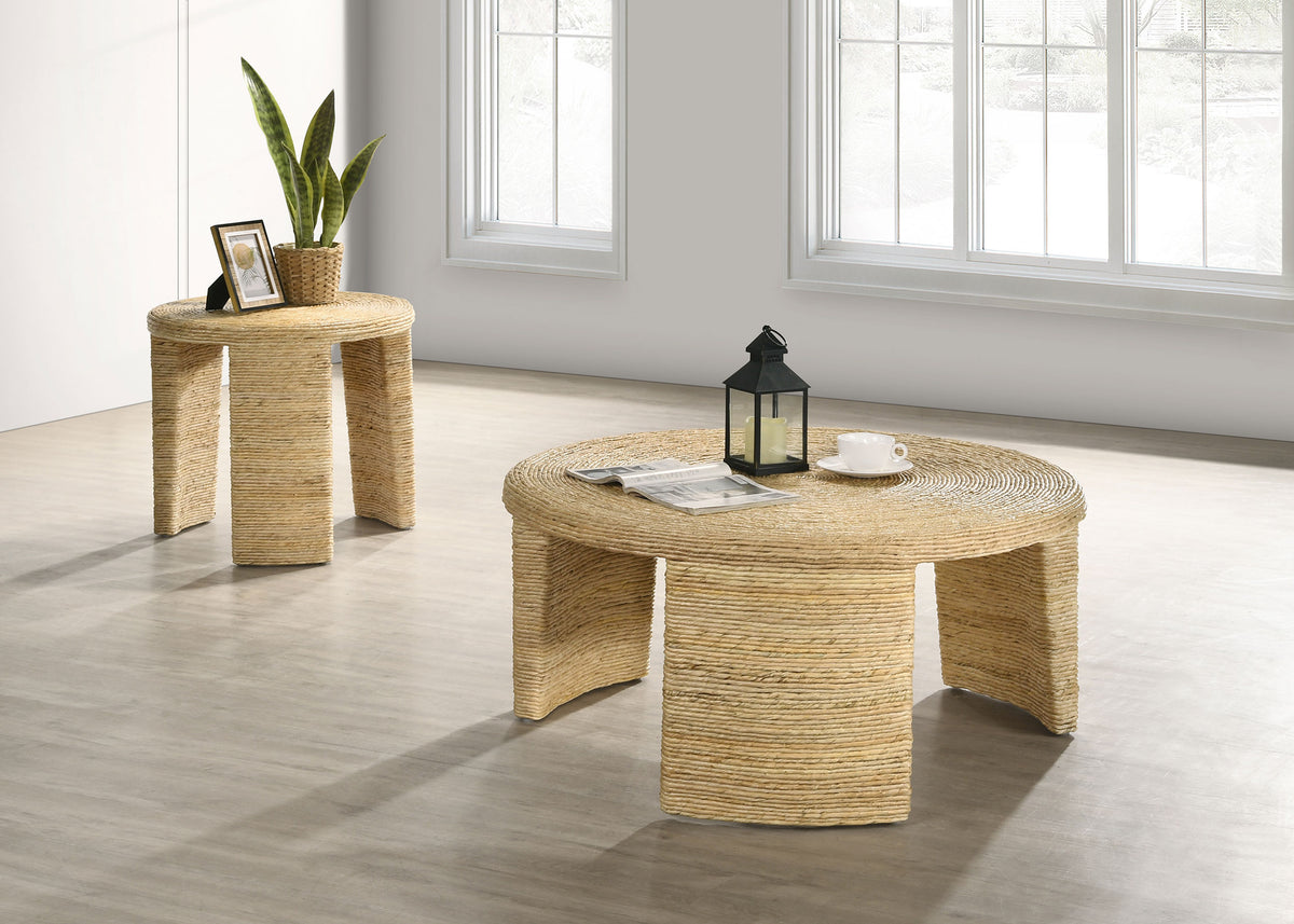 Orleans Furniture - Coaster - Artina 2-piece Rattan Coffee and End Table Set Natural - 708508-S2