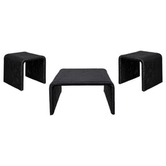 Orleans Furniture - Coaster - Cahya 3-piece Rattan Coffee and End Table Set Black - 708518-S3
