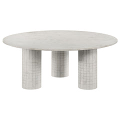 Orleans Furniture - Coaster - Astoria Round Genuine Marble Coffee Table White - 709668