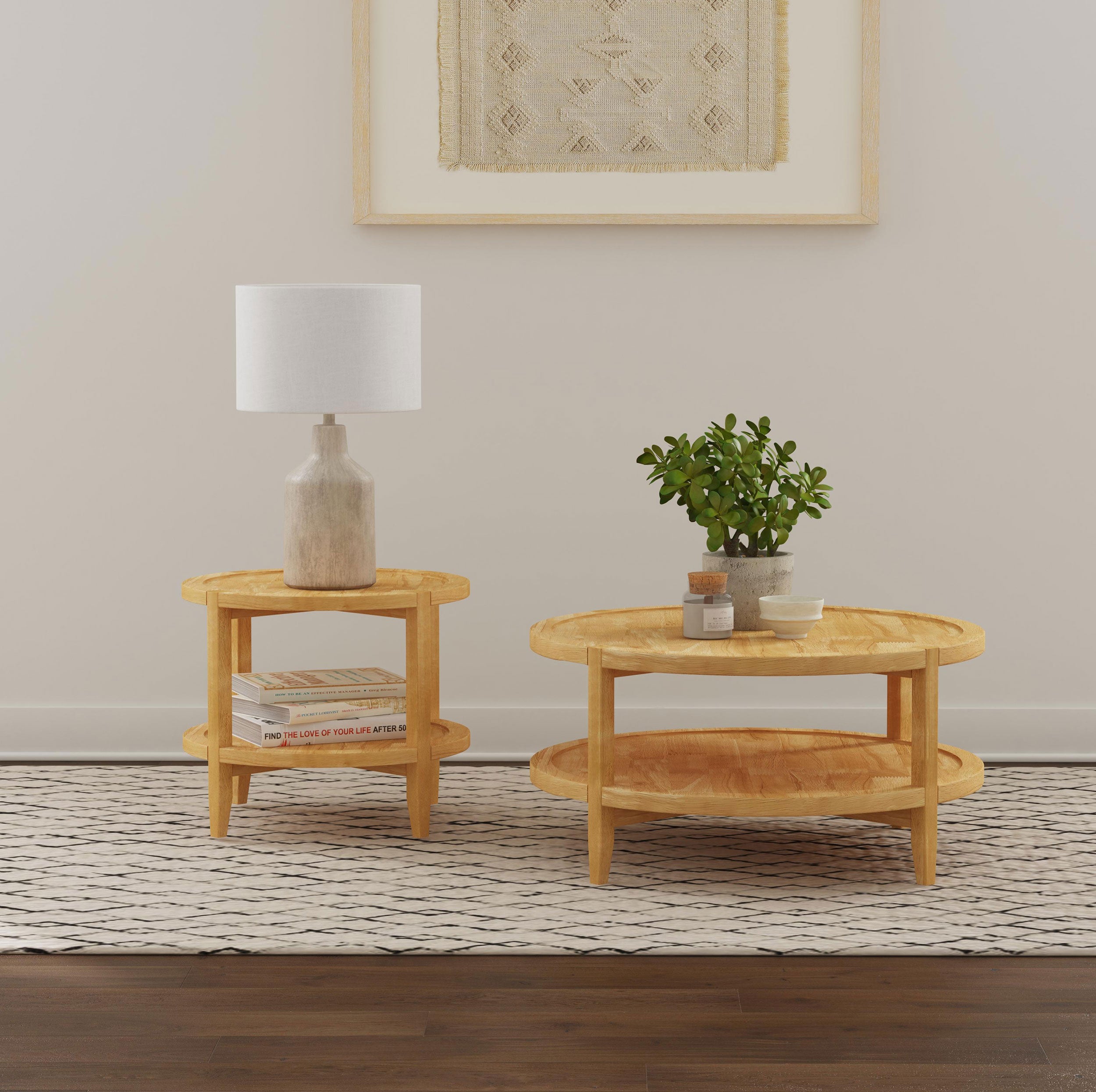 Orleans Furniture - Coaster - Camillo 2-piece Round Coffee and End Table Set Maple  - 709698-S2