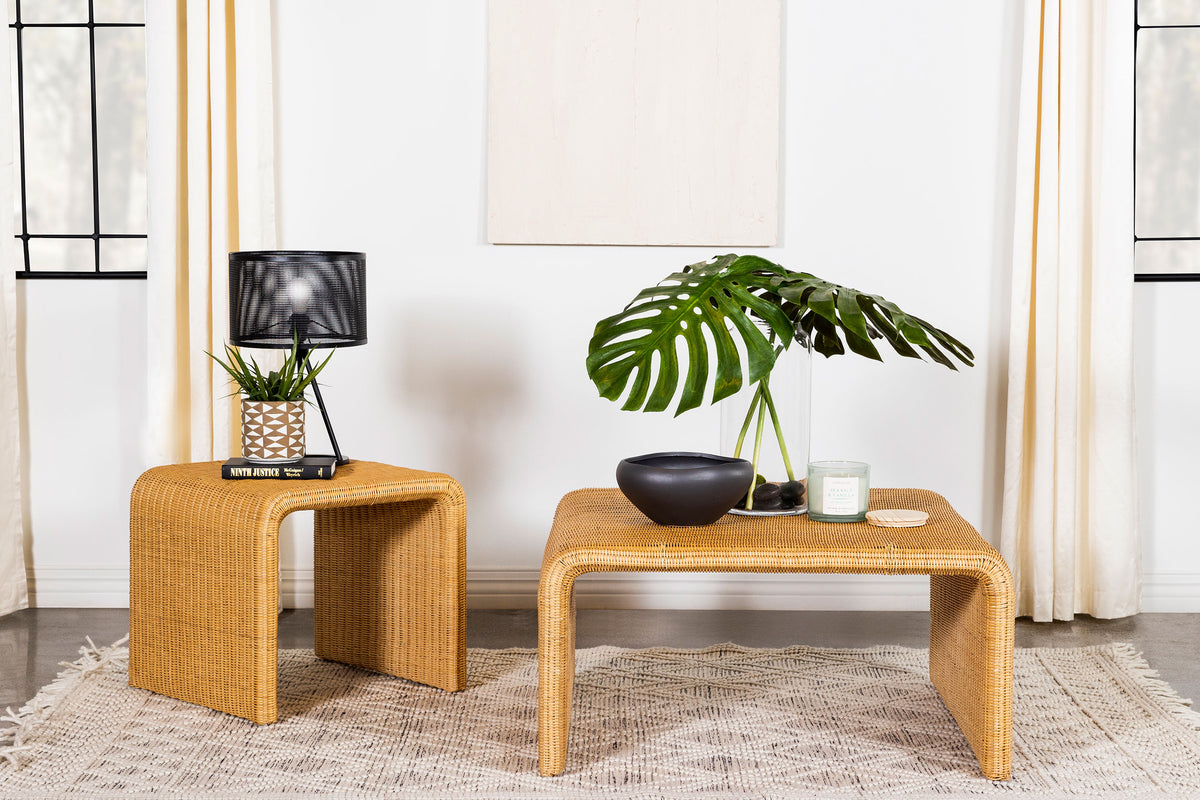 Orleans Furniture - Coaster - Cahya 2-piece Rattan Coffee and End Table Set Natural - 709818-S2