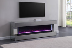 Orleans Furniture - Coaster - Vallerie 71-inch TV Stand with Visual Flame Box Grey Mirror - 710021