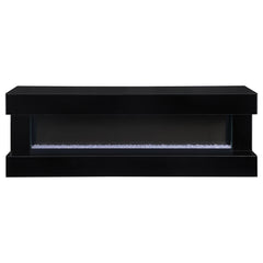Vallerie 71-inch TV Stand with Visual Flame Box Black