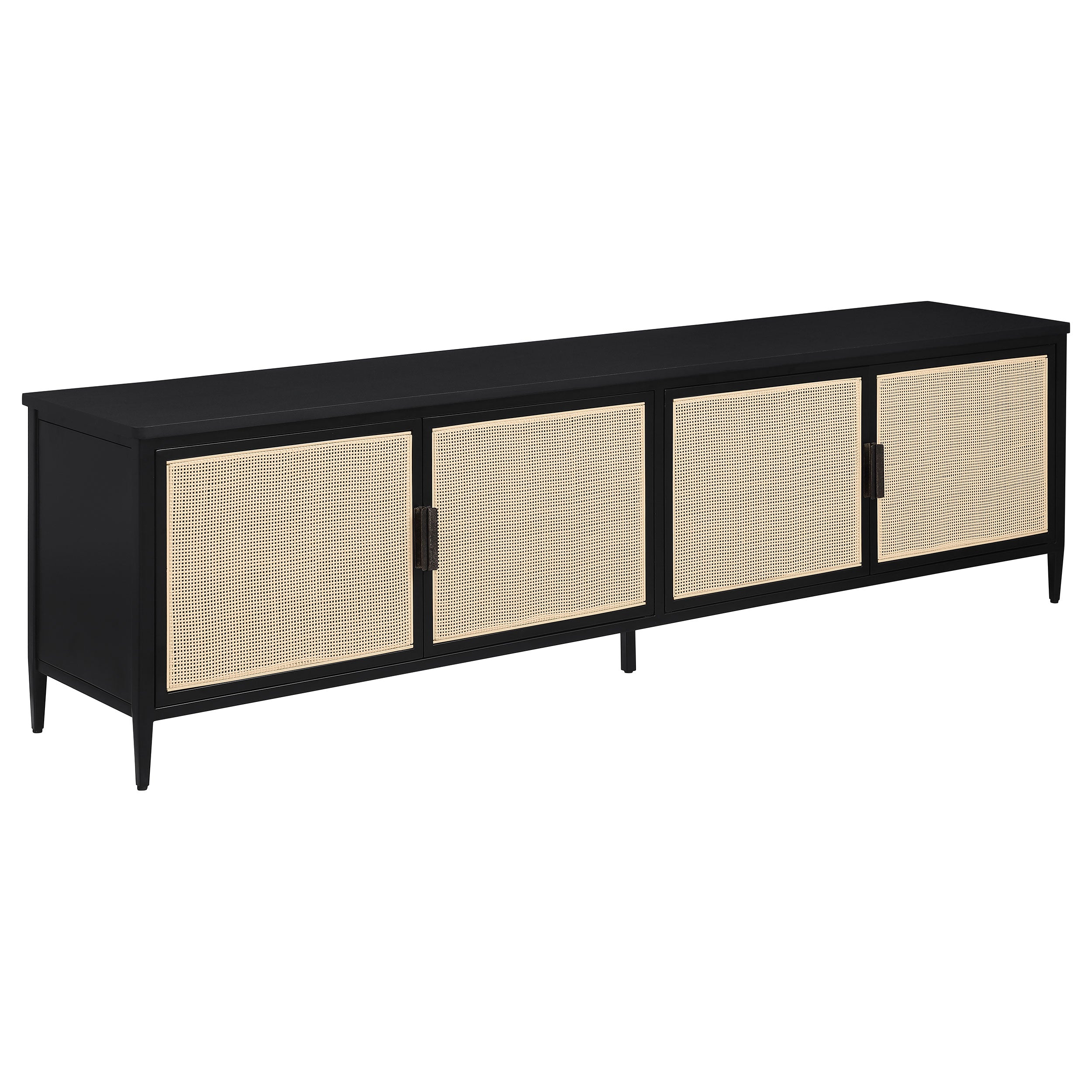 Orleans Furniture - Coaster - Amherst 4-door 78-inch Metal TV Stand Media Console Black - 710035