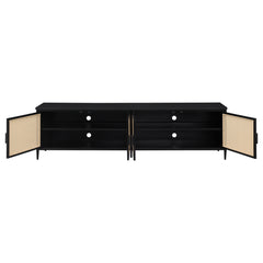 Amherst 4-door 78-inch Metal TV Stand Media Console Black