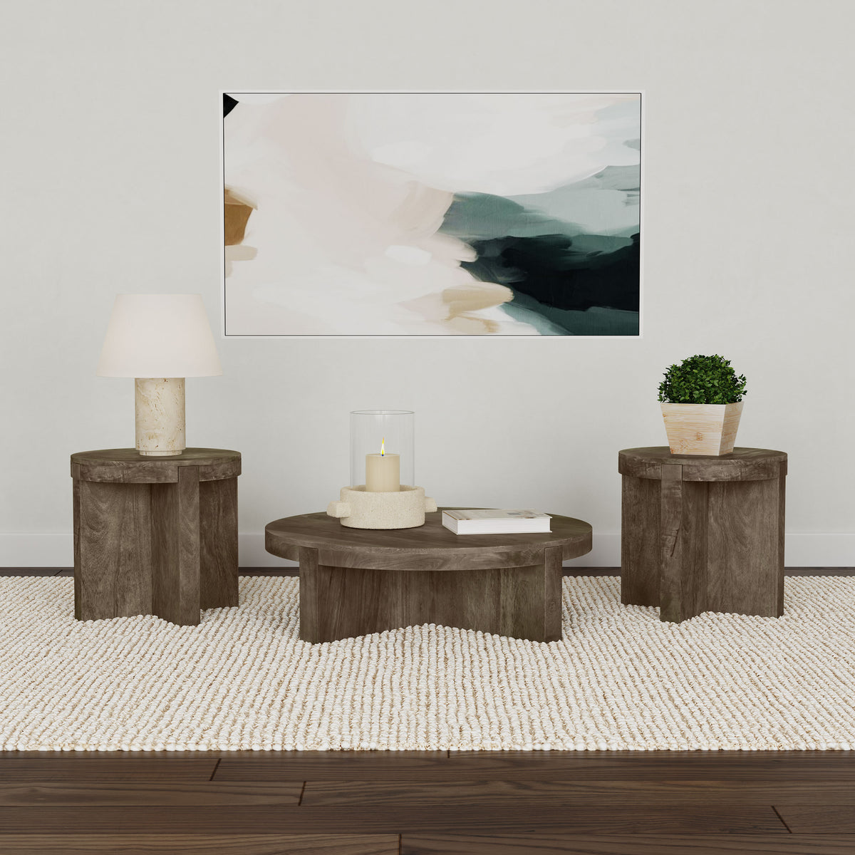 Orleans Furniture - Coaster - Kinkaid 3-piece Solid Wood Coffee and End Table Set Brown - 710138-S3