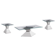 Orleans Furniture - Coaster - Jenny 3-piece Rectangular Coffee and End Table Set Chrome - 710208-S3
