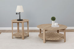 Orleans Furniture - Coaster - Fowler 2-piece Round Coffee and End Table Set Natural - 710288-S2