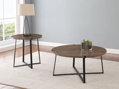Orleans Furniture - Coaster - Marcus 2-piece Round Coffee and End Table Set Light Brown - 710298-S2